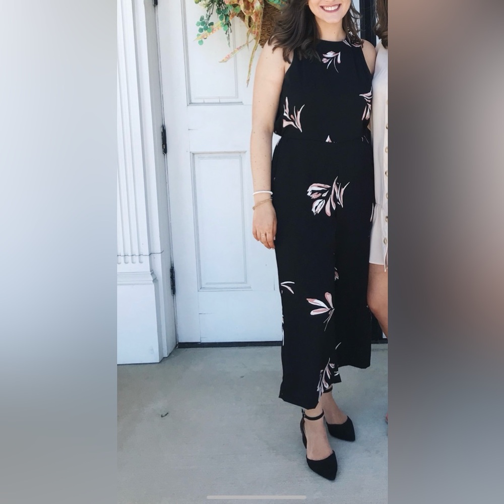 A New Day Floral Black Jumpsuit